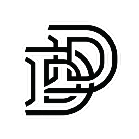 Monogram DD Black & White Kiss-Cut Sticker - Decal