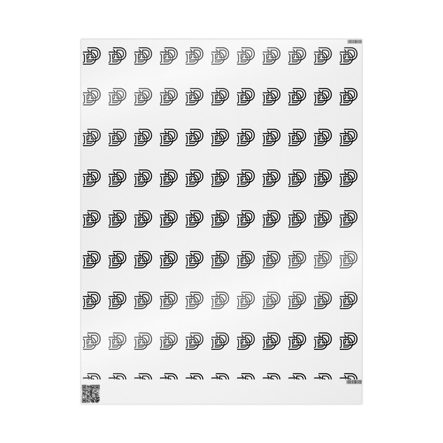 Monogram Pattern Wrapping Paper – Black & White Logo Gift Wrap