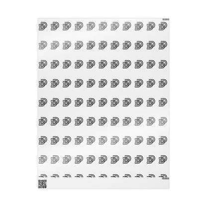 Monogram Pattern Wrapping Paper – Black & White Logo Gift Wrap