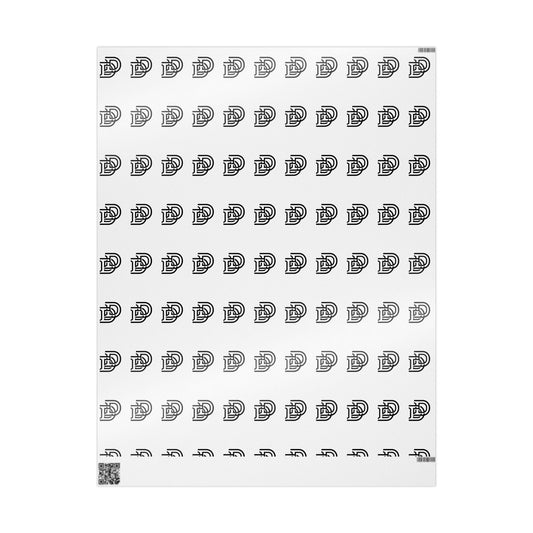 Monogram Pattern Wrapping Paper – Black & White Logo Gift Wrap