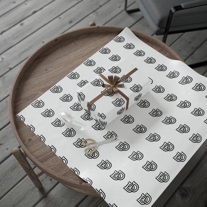 Monogram Pattern Wrapping Paper – Black & White Logo Gift Wrap