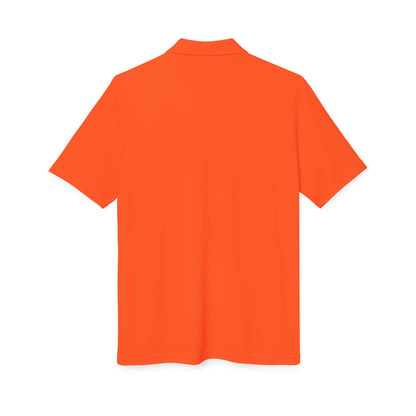 Orange Performance Polo with 'D' Chest Logo — Men's Golf & Team Shirt