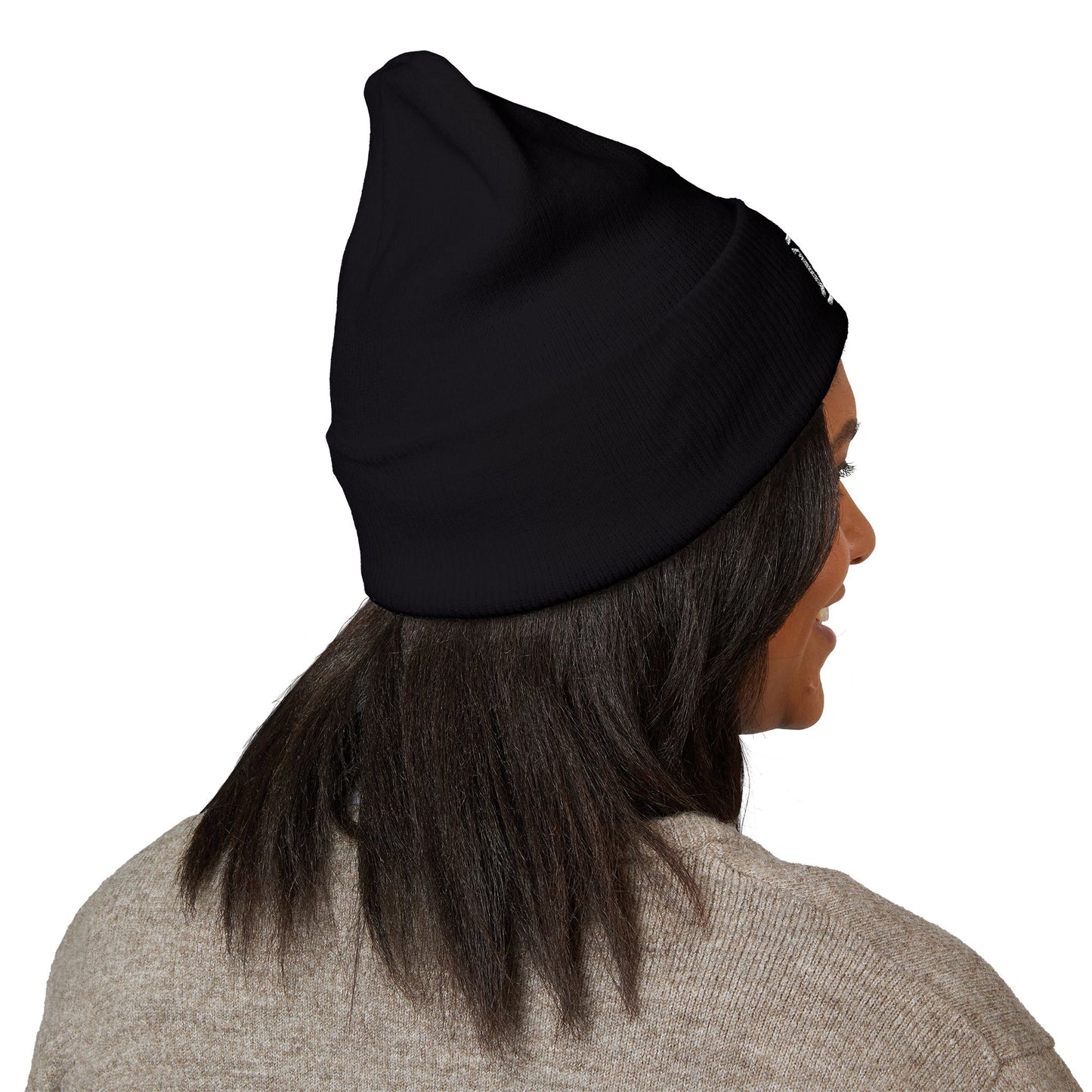 Embroidered Monogram Cuffed Beanie — Classic Initial D Knit Hat
