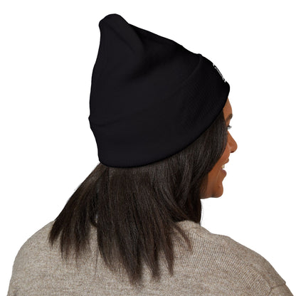 Embroidered Monogram Cuffed Beanie — Classic Initial D Knit Hat