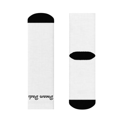 Dream Daddy Crew Socks — Novelty White Socks with Script Text
