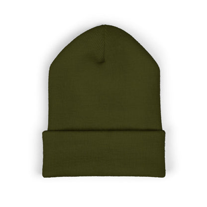 Embroidered Monogram Cuffed Beanie — Classic Initial D Knit Hat