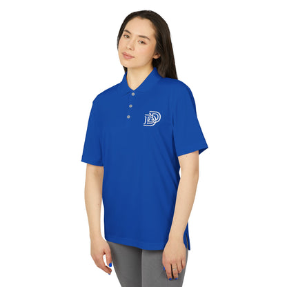 Orange Performance Polo with 'D' Chest Logo — Men's Golf & Team Shirt