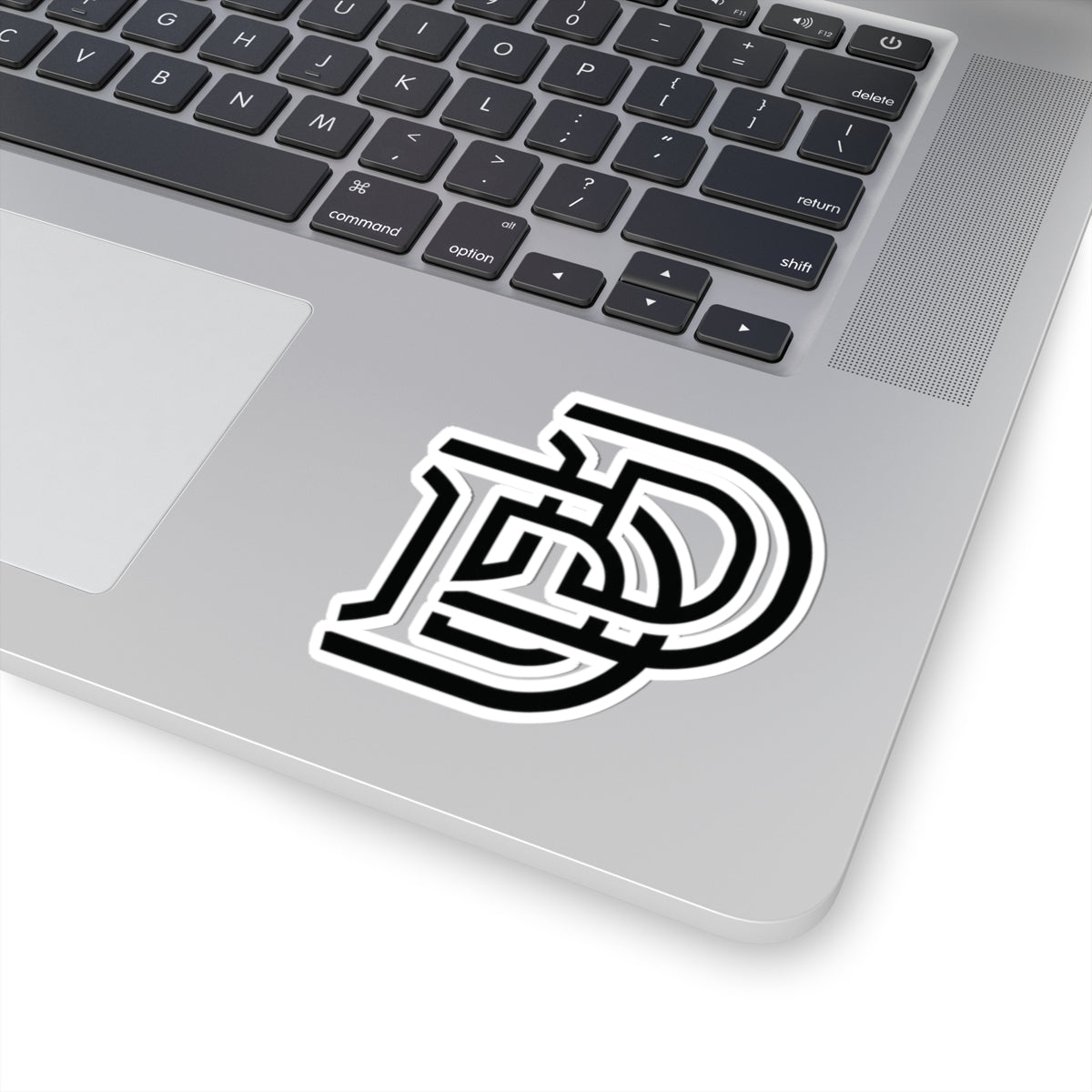 Monogram DD Black & White Kiss-Cut Sticker - Decal