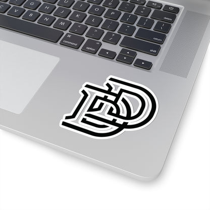 Monogram DD Black & White Kiss-Cut Sticker - Decal
