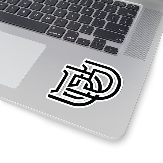 Monogram DD Black & White Kiss-Cut Sticker - Decal