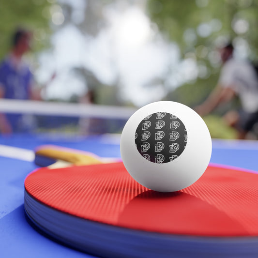 Custom Logo Ping Pong Balls (6-Pack) — Black Monogram Design