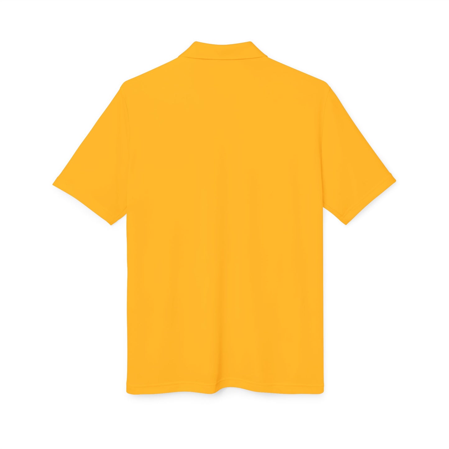 Orange Performance Polo with 'D' Chest Logo — Men's Golf & Team Shirt