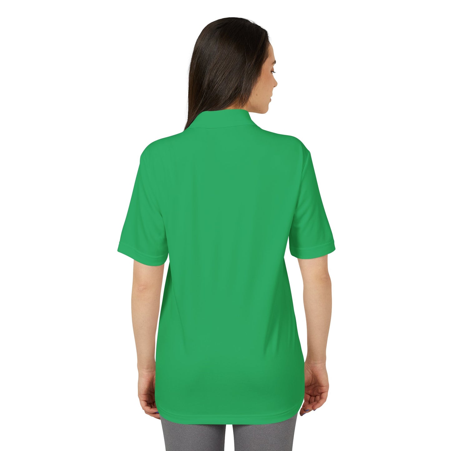 Orange Performance Polo with 'D' Chest Logo — Men's Golf & Team Shirt