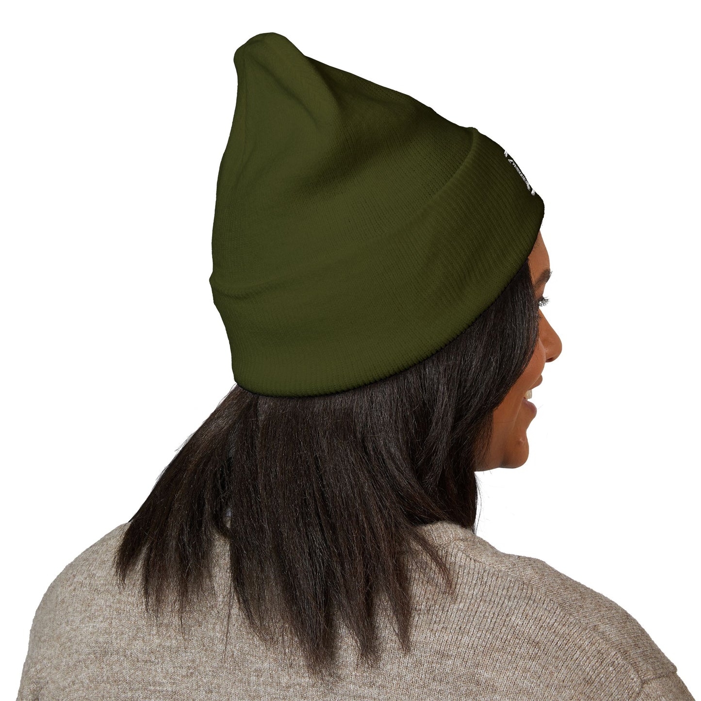 Embroidered Monogram Cuffed Beanie — Classic Initial D Knit Hat