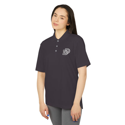 Orange Performance Polo with 'D' Chest Logo — Men's Golf & Team Shirt