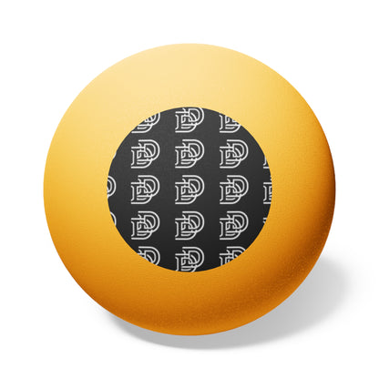 Custom Logo Ping Pong Balls (6-Pack) — Black Monogram Design