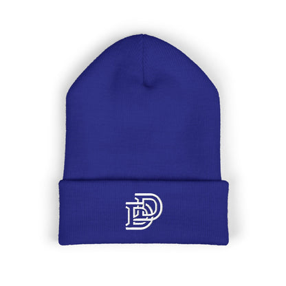 Embroidered Monogram Cuffed Beanie — Classic Initial D Knit Hat