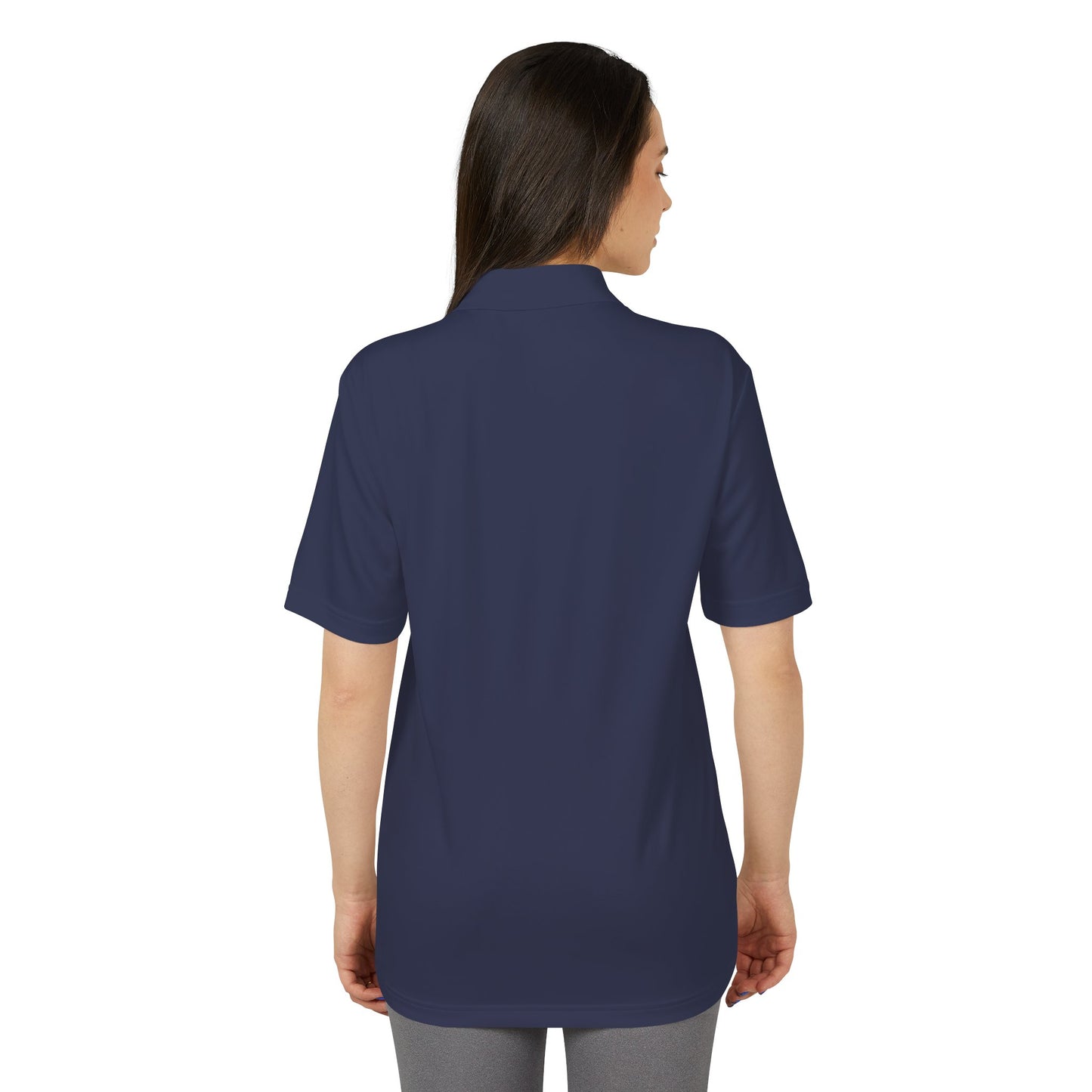 Orange Performance Polo with 'D' Chest Logo — Men's Golf & Team Shirt