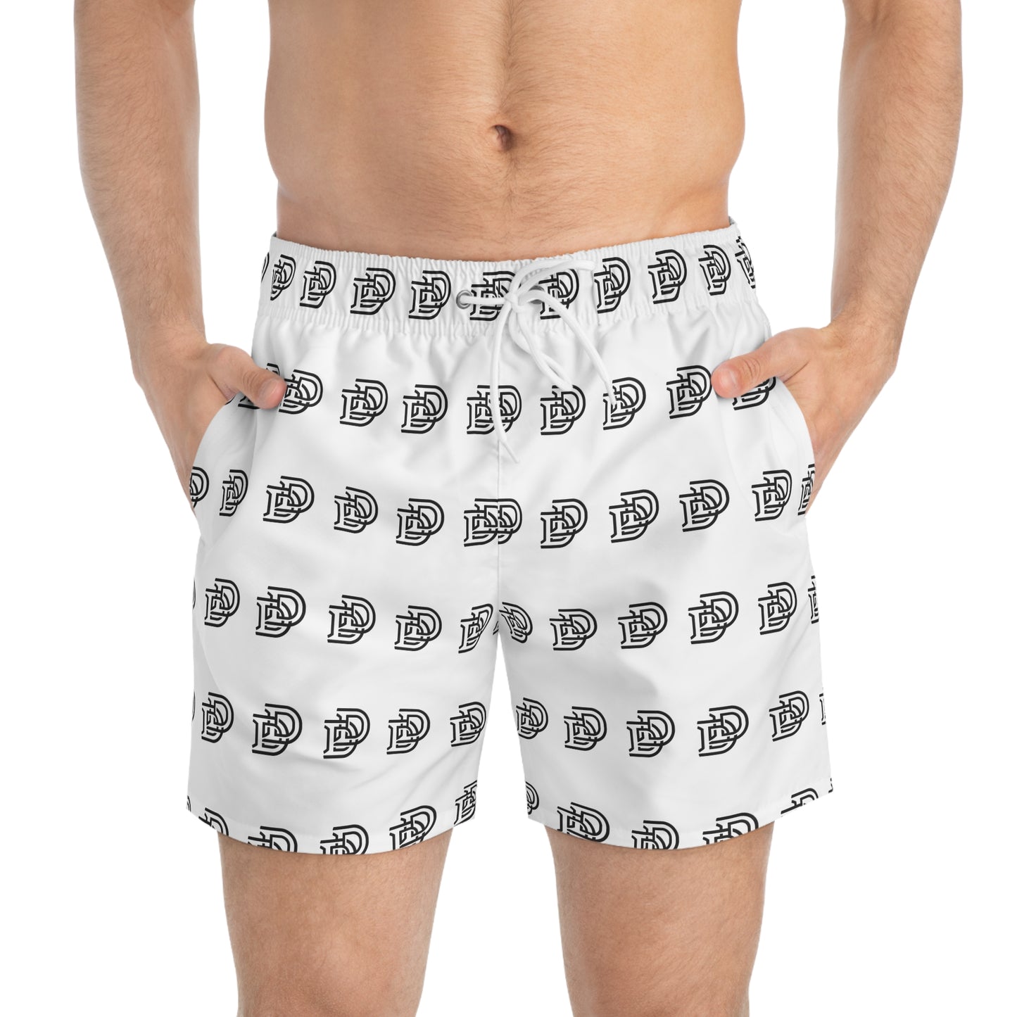 Monogram D Pattern All-Over Print Swim Trunks