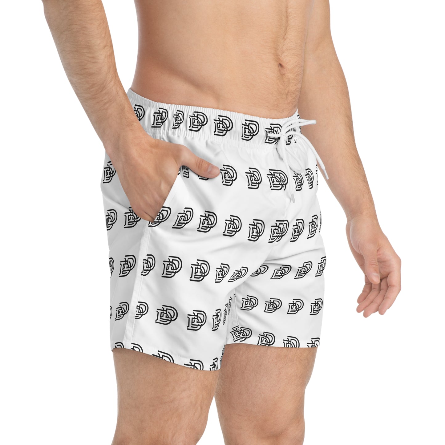 Monogram D Pattern All-Over Print Swim Trunks