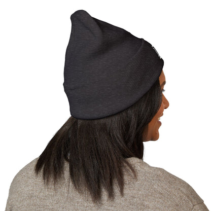 Embroidered Monogram Cuffed Beanie — Classic Initial D Knit Hat