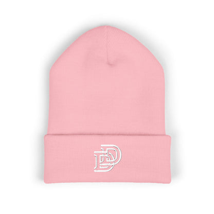Embroidered Monogram Cuffed Beanie — Classic Initial D Knit Hat