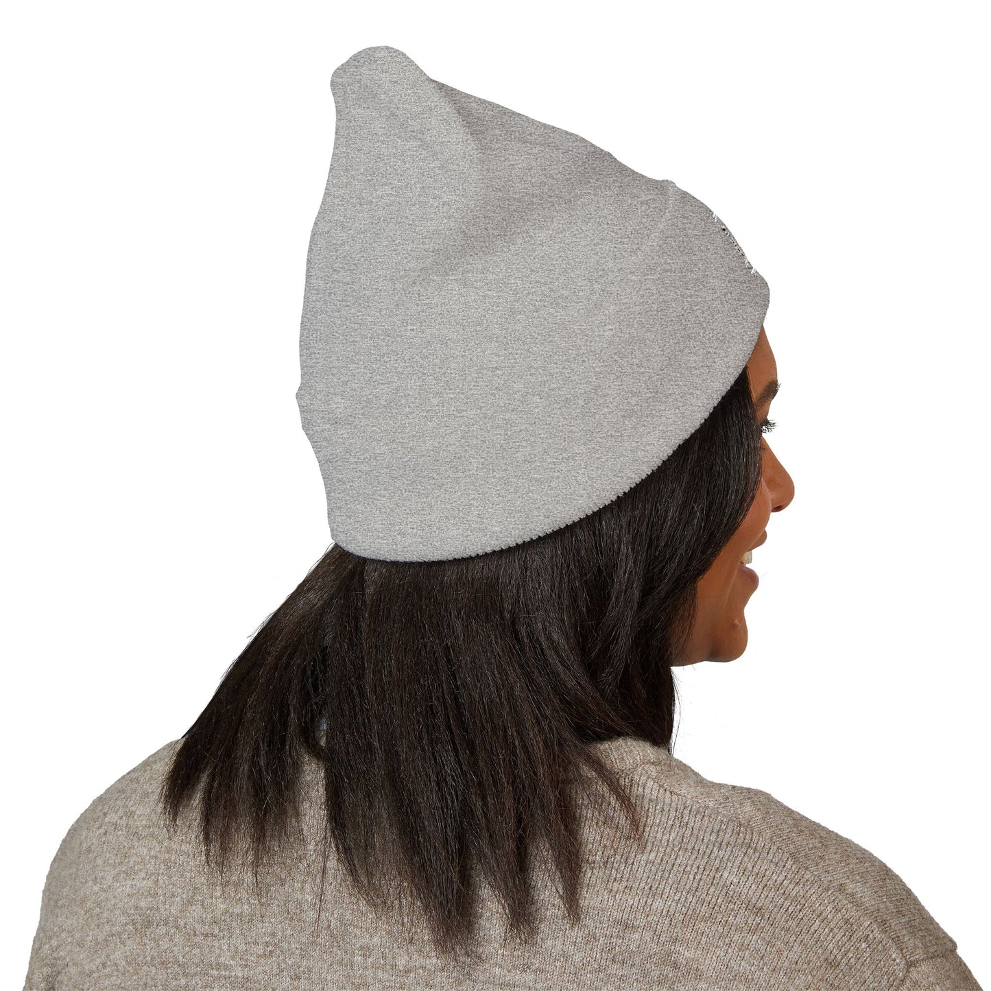 Embroidered Monogram Cuffed Beanie — Classic Initial D Knit Hat
