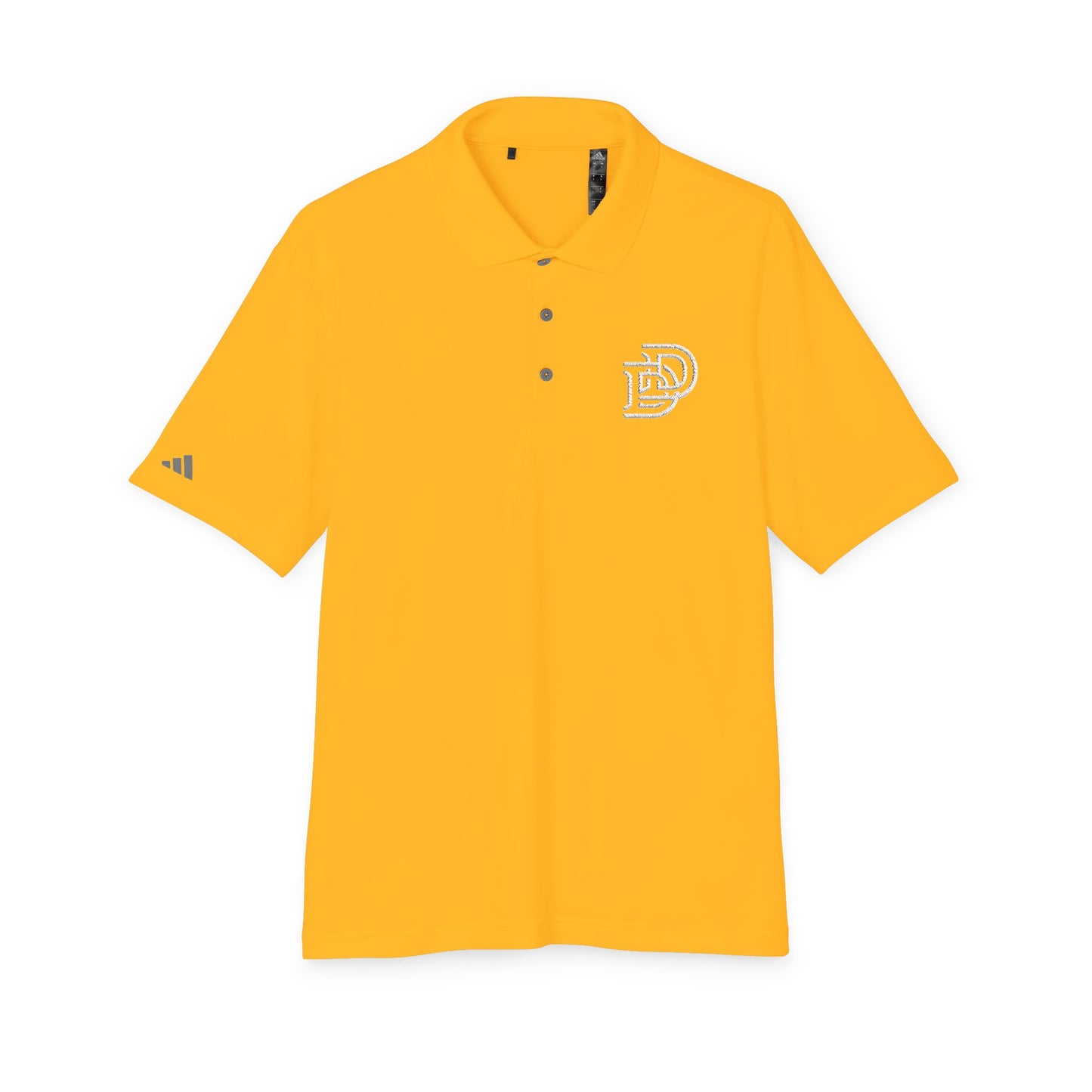 Orange Performance Polo with 'D' Chest Logo — Men's Golf & Team Shirt