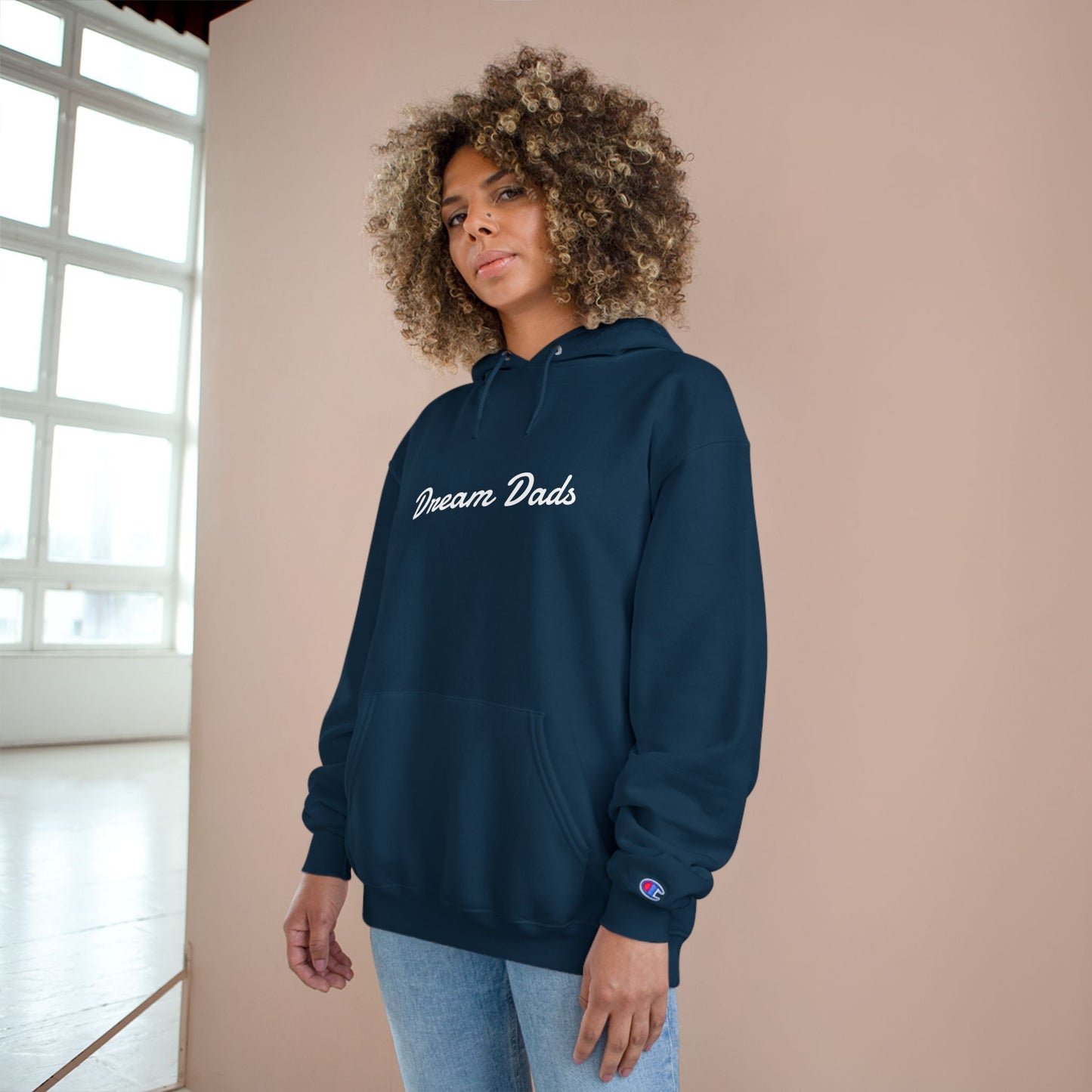 Dream Dads Hoodie — Minimal Script Front & Interlocking DD Back Pullover