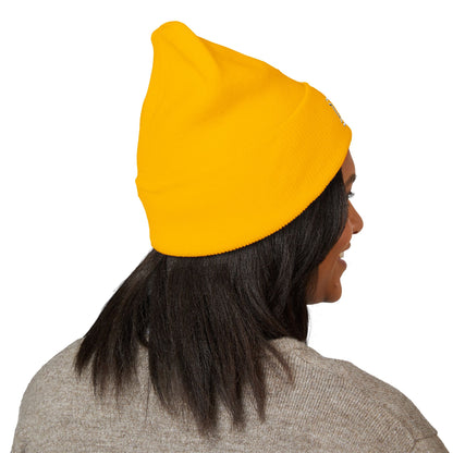 Embroidered Monogram Cuffed Beanie — Classic Initial D Knit Hat