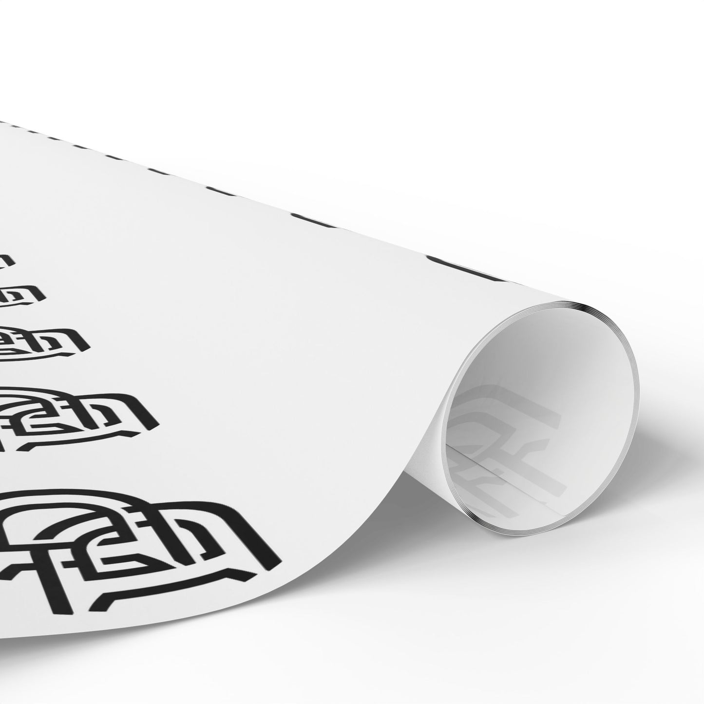 Monogram Pattern Wrapping Paper – Black & White Logo Gift Wrap