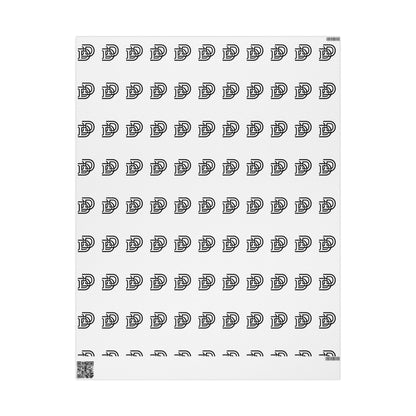 Monogram Pattern Wrapping Paper – Black & White Logo Gift Wrap
