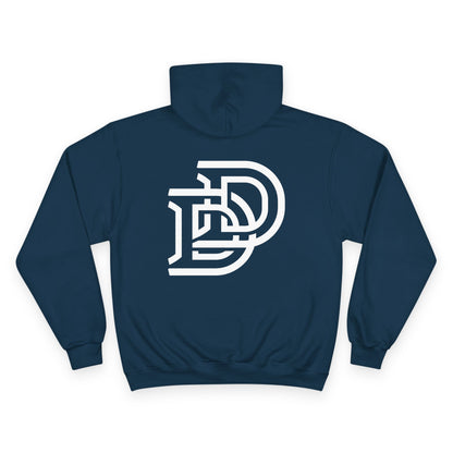 Dream Dads Hoodie — Minimal Script Front & Interlocking DD Back Pullover
