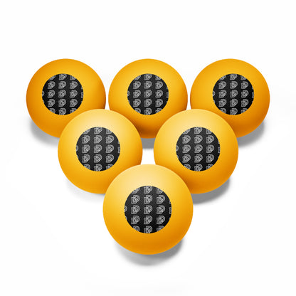 Custom Logo Ping Pong Balls (6-Pack) — Black Monogram Design