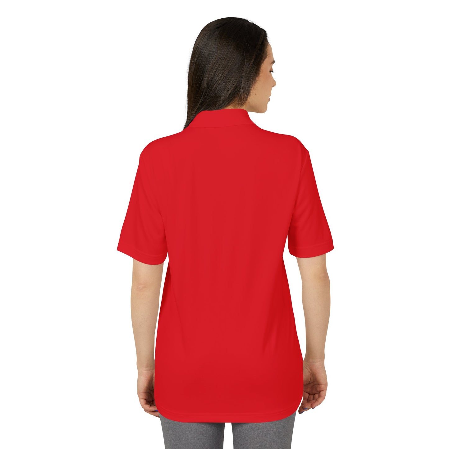 Orange Performance Polo with 'D' Chest Logo — Men's Golf & Team Shirt