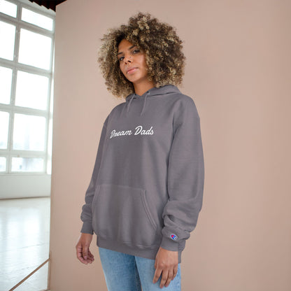 Dream Dads Hoodie — Minimal Script Front & Interlocking DD Back Pullover
