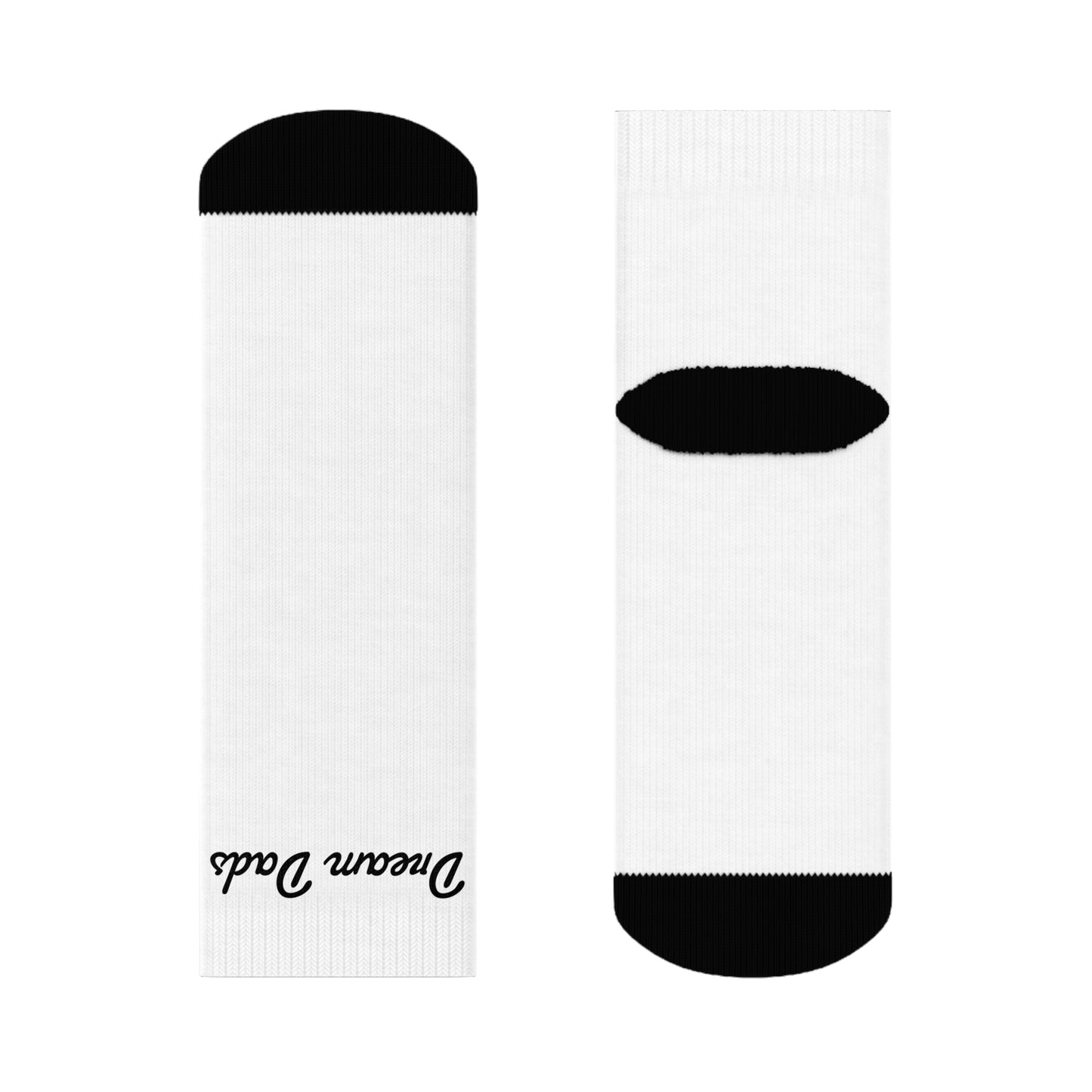 Dream Daddy Crew Socks — Novelty White Socks with Script Text