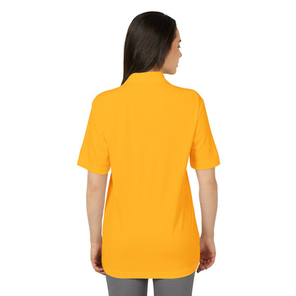 Orange Performance Polo with 'D' Chest Logo — Men's Golf & Team Shirt