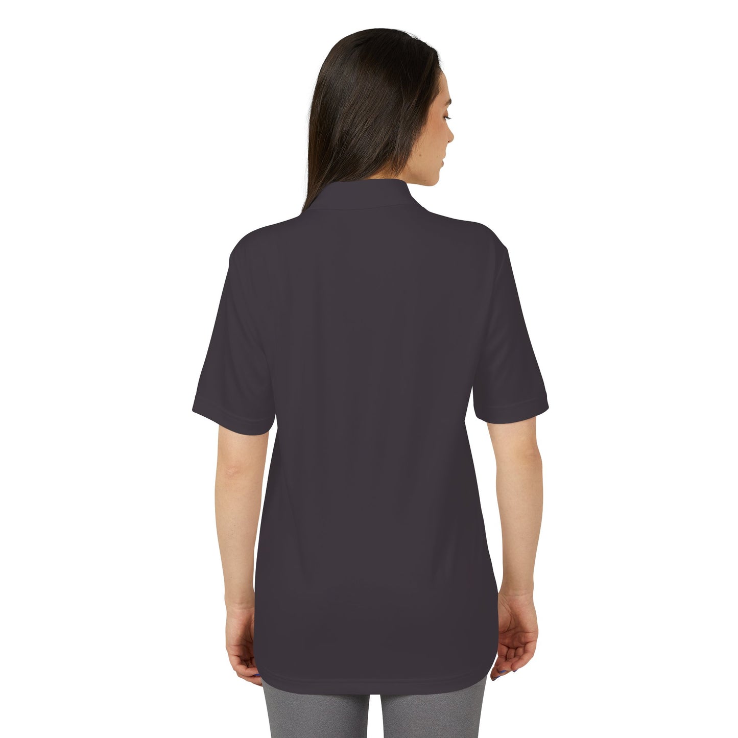Orange Performance Polo with 'D' Chest Logo — Men's Golf & Team Shirt