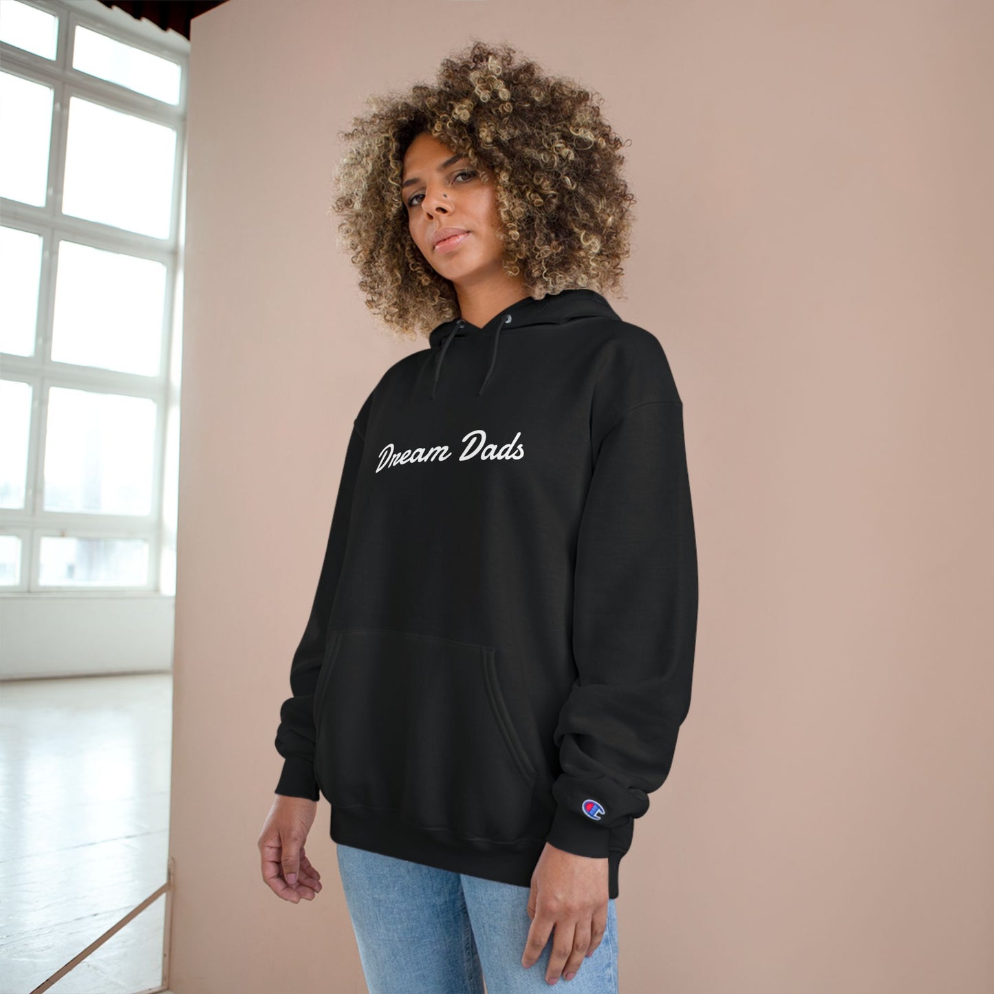 Dream Dads Hoodie — Minimal Script Front & Interlocking DD Back Pullover