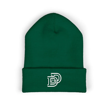 Embroidered Monogram Cuffed Beanie — Classic Initial D Knit Hat