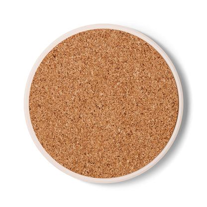 Monogram DD Ceramic Coaster — Modern Black Double-D Initial Drink Coaster