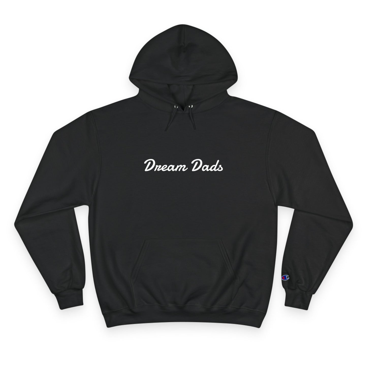 Dream Dads Hoodie — Minimal Script Front & Interlocking DD Back Pullover