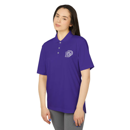 Orange Performance Polo with 'D' Chest Logo — Men's Golf & Team Shirt