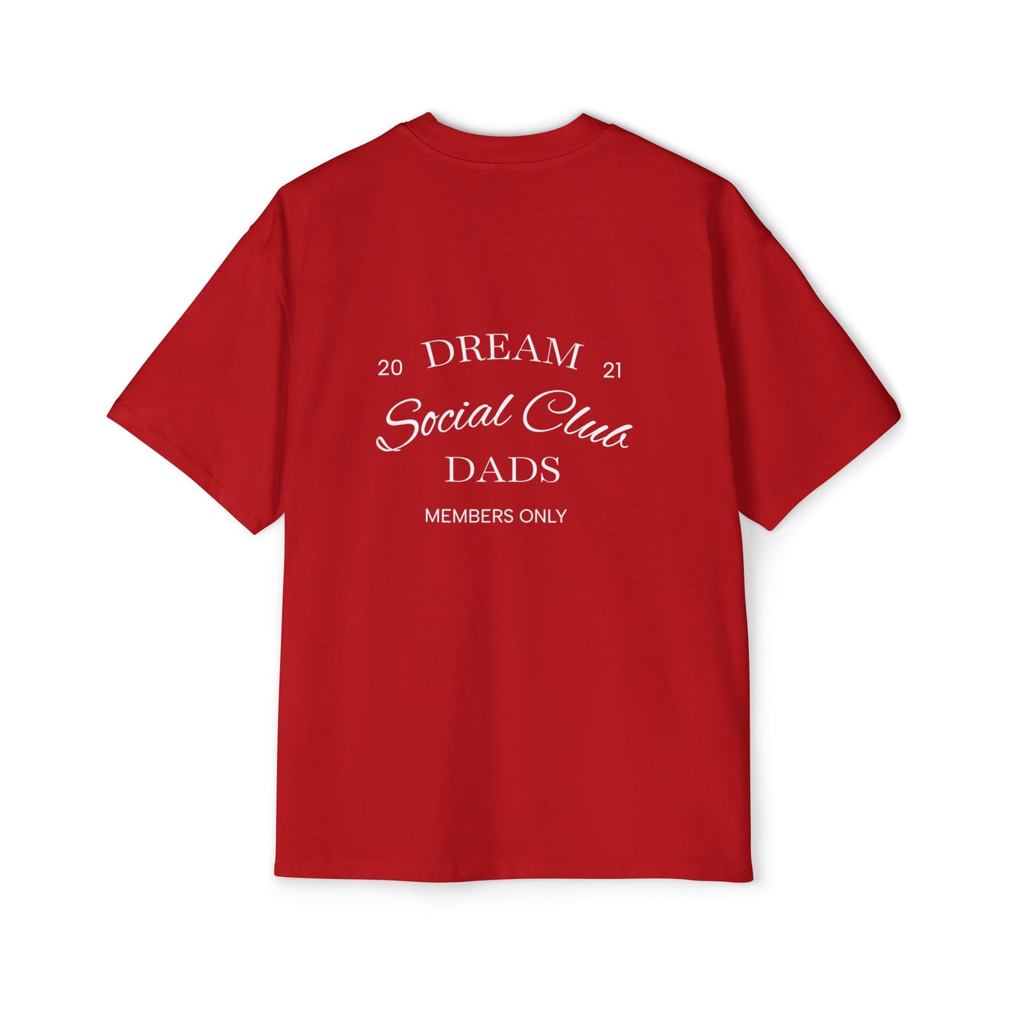 Dream Dads Tee — 'Dream Social Club Dads' Red Oversized Men's T-Shirt