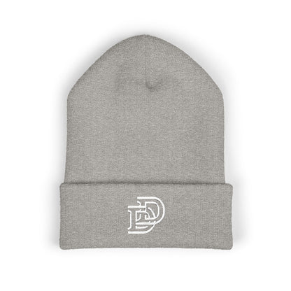 Embroidered Monogram Cuffed Beanie — Classic Initial D Knit Hat