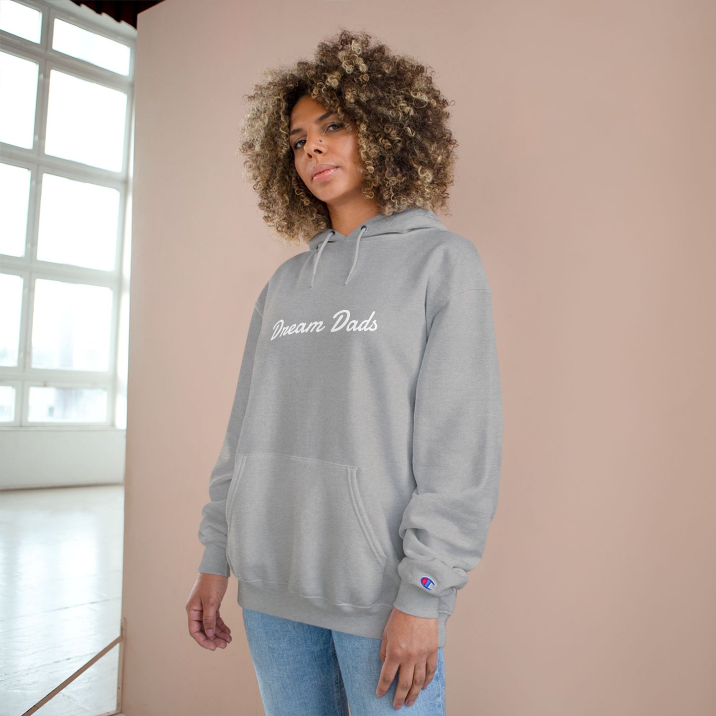 Dream Dads Hoodie — Minimal Script Front & Interlocking DD Back Pullover