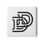 Monogram DD Ceramic Coaster — Modern Black Double-D Initial Drink Coaster