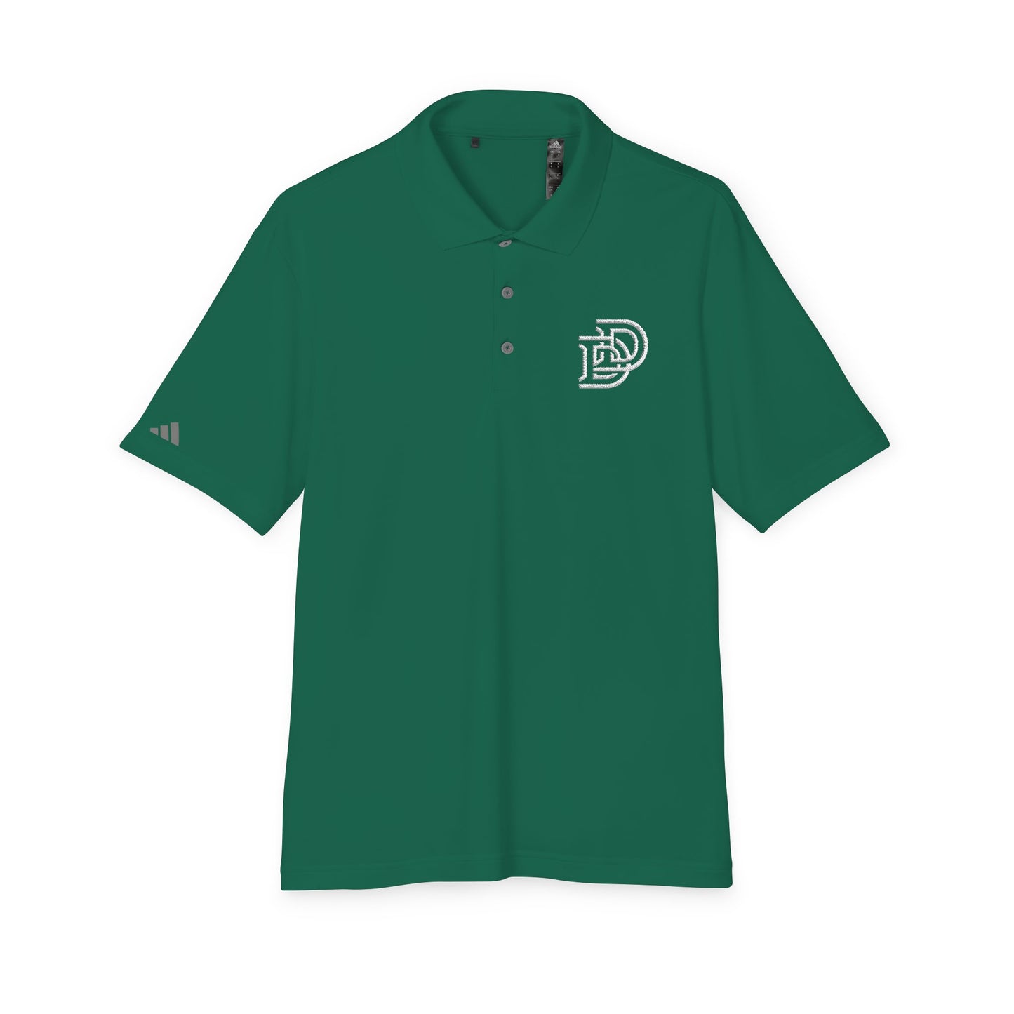 Orange Performance Polo with 'D' Chest Logo — Men's Golf & Team Shirt