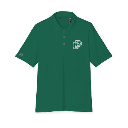 Orange Performance Polo with 'D' Chest Logo — Men's Golf & Team Shirt